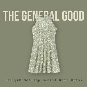 The General Good TALIYAH Scallop Detail Knit Dress | Green 2X Stitch Fix NEW
